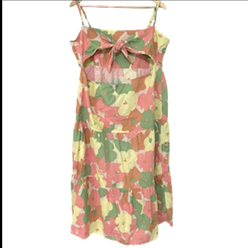 Sanctuary Get Away Dress Floral Sleeveless Strappy Tie-Back Maxi Midi Linen - Picture 2 of 14